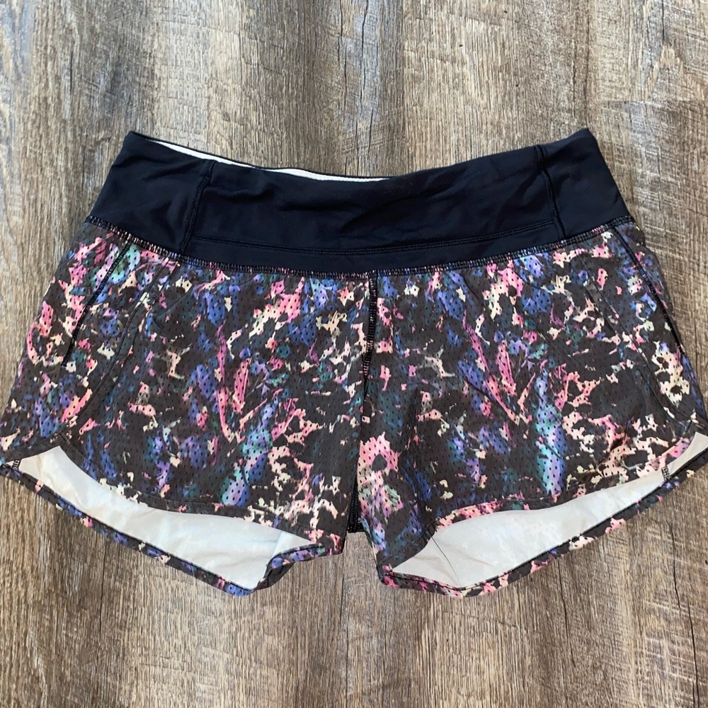 Lululemon Athletica Black and Pink Athletic Shorts